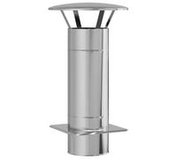 Extension de Conduit Argenté 35 x 35 x 65 cm en Acier Inoxydable | Couvercle de pluie intégré, -humidité, inox poli résistant à la chaleur, design léger, assemblage facile au tournevis