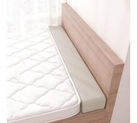 Extension de matelas avec housse amovible et lavable, extension de lit pour tête de lit, coussin de soutien de pont de lit, coussin de traversin éponge (180 x 5 x 8 cm, beige)