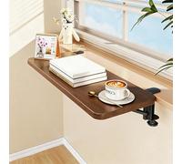 Extension de rebord de fenêtre en bois pour plantes - Plaque d'exteon LED pour cuisine d'intérieur, planche de comptoir pliable peu encombrante (noyer, 70 x 20 cm / 27.6x7.9in) - Parfaite pour