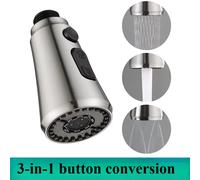 Extension de robinet de cuisine, buse de pulvérisation, 3 Modes ABS, économie d'eau, lavabo de salle de bains, évier, pomme de pulvérisation de douche pour connexion 1/2 pouces, 1/2 pièces Silver