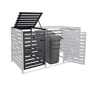 XL habillage de poubelle pour 1/2 personnes extension HWC-H62, abri pour poubelle, 114x67x97cm bois massif ~ anthracite