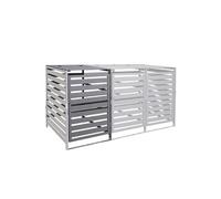 XL Habillage de conteneur à déchets pour 1/2 personnes extension HWC-H62, conteneur à déchets, 114x67x97cm bois massif ~ gris clair