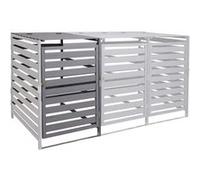 XL Habillage de conteneur à déchets pour 1/2 personnes extension HWC-H62, conteneur à déchets, 114x67x97cm bois massif ~ gris clair