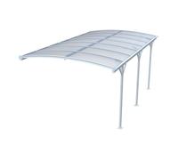 BARESA Extension Carport pergola autoportant aluminium - 1 voiture - Blanc - 15,15 m² - L505 x P300 x H239 cm