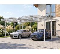 Extension pour carport pergola autoportant en aluminium - 1 voiture - L505 x H239 cm - 15,15 m² - Blanc - BARESA