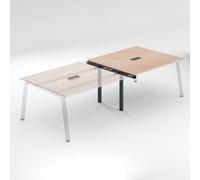Extension table de réunion modulable ECLA chêne clair L 140 x P 126 piètement métal anthracite - - Bruneau