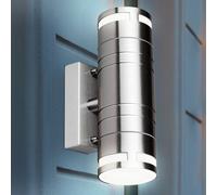 Applique d'extérieur pour façade en acier inoxydable Up Down spot de jardin dans un ensemble comprenant des ampoules LED