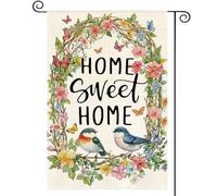extérieur drapeaux Couronne d'oiseaux chanteurs, Doux foyer, Flag Jardin | 30x45cm couleurs éclatantes Drapeau De Jardin Supérieure Bannière Maison Chambre à Coucher