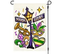 extérieur drapeaux Lampadaire Mardi Gras Fleur De Lis Drapeau De Jardin | fête d'anniversaire 30x45cm Bannière Supérieure Drapeau pour Festival Décoration extérieure Jardin