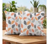 Exterieur Imperméable Housses de Coussin 40x40 cm Lot de 2 Lin Housse Coussin Rose Coussins Décoratifs avec Fermeture Éclair Invisible Pillow Case pour Jardin Terrasse Canapé Banc Tente, Gris 2h-189
