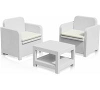 Extérieur Jardin Fauteuil Lounge Grand Soleil Giglio Bar Rotin 2 places - Blanc