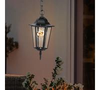 Suspension Extérieure ALU Jardin Plafond Lampe en Verre Lanterne Spotlight noir V -TAC 7072