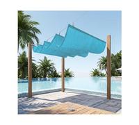 Extérieur Voile d'Ombre Rétractable Forme U，Kit HDPE Pare-Soleil Ondulé, Résistant UV & Intempéries, Idéal Terrasse, Jardin, Balcon - Installation Facile(W1.6*L18m/W5.24*L59.05ft)