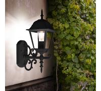 Applique murale lanterne d'extérieur lanterne murale noir applique éclairage de façade, aluminium verre clair, 1x E27, LxHxP 14,8x40x22,5 V-Tac 7519