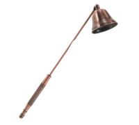 Extincteur à Chandelier Vintage en Acier Inoxydable, Long Manche | Outil D’extinction de Mèche, Capuchon de Protection Flamme, Finition Métal Mate, pour Cérémonies