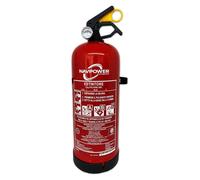 Extincteur à poudre ABC - 1 kg - Homologué RINA et MED - Avec support - Pour bateau, camping-car, voiture et maison