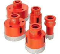 Extol Premium 8802995 Jeu de 5 forets diamantés, O 20-35-45-55-68mm, filetage M14