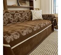 Extra Large Sofa Throw, Modern Chenille Sofa Cover, Couch Cover Tassels | Universal Furniture Protector Cover, Large Decorative Blanket, Pet-Friendly, For 1-5 Seater Sofa,(Brown,180x260cm)