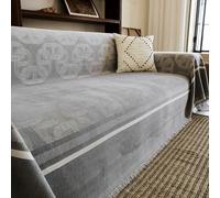 Extra Large Sofa Throw, Modern Chenille Sofa Cover, Couch Cover Tassels | Universal Furniture Protector Cover, Large Decorative Blanket, Pet-Friendly, For 1-5 Seater Sofa,(Gray,180x280cm)