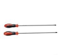 Extra Long Slotted Screwdriver 12 Inch Hard to Reach Chromium Vanadium Steel Slotted Screwdriver 12 Inch Long Slotted Screwdriver 12 Inch for Deep Recessed Screws 12 Inch Slotted Screwdriver(2pcs set)