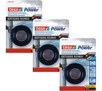 Extra Power Extreme Repair Ruban De Réparation ¿Lot De 3- Ruban D'étanchéité Auto Amalgamant Souple Pour L'étanchéité Et L'isolation De Tuyaux Et Câbles¿ Silicone Résistant¿ Noir- 3x 2,5m:19mm