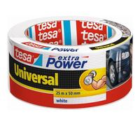 Extra Power Universal Ruban Adhésif Toile-Tenue Extra Forte-Duct Pour Les Réparations,La Fixation,L'étanchéité Et Plus Encore-Blanc-1 Rouleau-25 M X 50 Mm