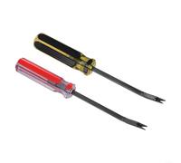 Extracteur d'agrafes robuste pour meubles et moquettes - Outil ergonomique en acier avec poignée en caoutchouc double tête à griffes 20,3 cm (jaune et rouge)