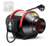 Extracteur D'air 100mm 310m/h - Silencieux 30dBA/EC Moteur/ABS Anti-Corrosion/pour Salle de Bain-Cuisine-Serre