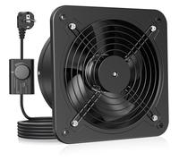 Extracteur d'air 200 mm - Silencieux avec clapet antiretour - Pour la ventilation salle de bain cuisine garage bureau sous-sol