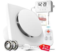 Extracteur d'Air Auto Hygro et Temp 100mm - 3 Vitesses Minuterie Télécommande - VMC SdB Hygroréglable Silencieux Puissant