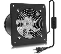 Extracteur d'air mural 100 mm (4"") 140 m³/h - Ventilateur silencieux 7 pales, moteur cuivre, noir