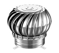 Extracteur de Fumées Rotatif Éolien, 304 Acier Inoxydable Chapeau Éolien Cheminé Robuste et Durable Ventilation de la Toiture Protection Contre les Oiseaux pour Fermes Toits Usines(250mm/9.8in)