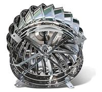 Extracteur de fumées Rotatif galvanisé, Ventilateur de toit Tuyaux d'aération de toit Bouchons de cheminée(160mm/6.2in)