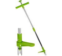 Extracteur de mauvaises herbes, outil à main en acier inoxydable pour extracteur de mauvaises herbes manuel debout avec 3 broches haute résistance