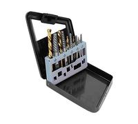 Extracteur de Vis 10 Pièces, Forets HSS 4241, Gauche, Carpettes Antidérapantes - Retrait Efficace Boulons Abîmés, Coffret Métal Portable, Usage Professionnel et Domestique (Boîte en fer noir)