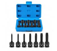 Extracteur De Vis Cassée 3/8", 7 Pièces 1-7mm Tourne A Gauche Extracteur De Vis DéNudé, Acier Cr-Mo Extracteurs De Boulon Pour Percer Et Enlever Les Boulons CasséS, Les Vis EndommagéEs