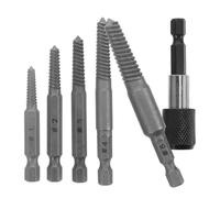 Extracteur de Vis Endommagées en Acier, 5 Tailles, Plomberie et Bricolage | Manche Hexagonal Électrique, Tige Rallonge et Connecteur Inclus, Format Compact pour Boulons Bloqués et Raccords