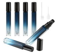 Extracteur Diffuseur De Parfum Bleu 10ml, 6 Pièces Rechargeable, Atomiseur Réutilisable avec Compte et Gouttes, Vaporisateur Parfum Voyage, Petits Flacons de Parfums pour Huiles Essentielles, Parfums