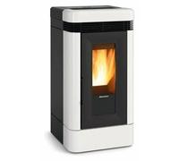 EXTRAFLAME 1292501 LUCIA.16 Blanc Poêle À Pellets Majolique Foyer Fonte 12,1KW