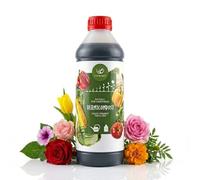 Extrait de Lombricompost pour Fleurs Hortulani - Engrais Liquide Plantes Vertes Intérieur & Rosier Extérieur, Engrais Bio Floraison et Plantes Fleuries (1,0 litre)