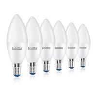 EXTRASTAR Ampoule LED C37 E14 8W, équivalentes à 64 W, 3000K Blanc Chaude, 640LM, Économie d’Énergie, Non Dimmable, Lot de 6