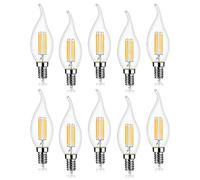 EXTRASTAR Lot de 10 4W Ampoule de Filament LED E14 470LM Flamme Bougie 2700K Blanc Chaud, Non-Dimmable, Angle de Faisceau 360°