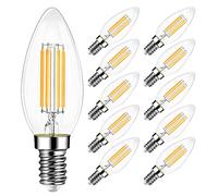 EXTRASTAR Lot de 10 Ampoule Filament LED E14 C37 6W Blanc Chaud, Non-Dimmable, Angle de Faisceau 360° - 10 pièces