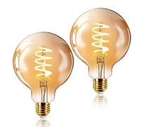 EXTRASTAR Lot de 2 Ampoule LED Edison Style Rétro Vintage, G125SP 6W E27 Blanc Chaud 2200K, 2 unités