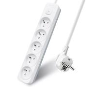 Extrastar Multiprise 5 Prises avec Interrupteur, 2P+T, Bloc 5 Prises, 3G1,5 mm² 3m Rallonge, Sécurité Enfant, Gris et Blanc, 16A 250 V