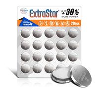 EXTRASTAR Pile CR2032 Lot de 20 Piles Haute Performance Bouton au Lithium 3V Non Rechargeable Pile Plate cr2032 - Paquet de 20