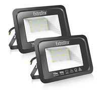 EXTRASTAR Spots LED d'extérieur Puissants Projecteur LED d'extérieur IP65, Jardin, Patio, Parc, Garage, 2 Pièces (3000K, 10W)