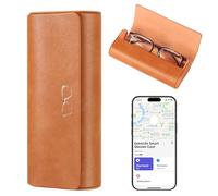 ExtreLife Étui à lunettes intelligentes, fonctionne avec Apple Find My, étui de lunettes de soleil rigide pour homme et femme, étui à lunettes avec suivi GPS, cuir synthétique, anti-perte