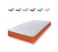 Extreme Comfort Cooltouch Colours Orange Wave Matelas Hybride en Mousse à mémoire de Forme avec Bordure Orange Épaisseur 18 cm Taille S Simple 75 x 190 cm