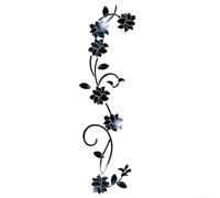 EXTRWORY Autocollants muraux 3D en forme de fleur en rotin pour salon, chambre à coucher, porte, décoration d'intérieur, argenté (noir)
